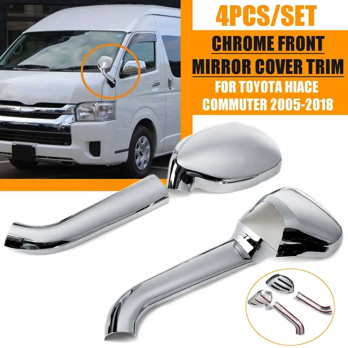 Хромированная накладка переднего зеркала для TOYOTA для HIACE для COMMUTER 2005- T2P-1417-TOY308