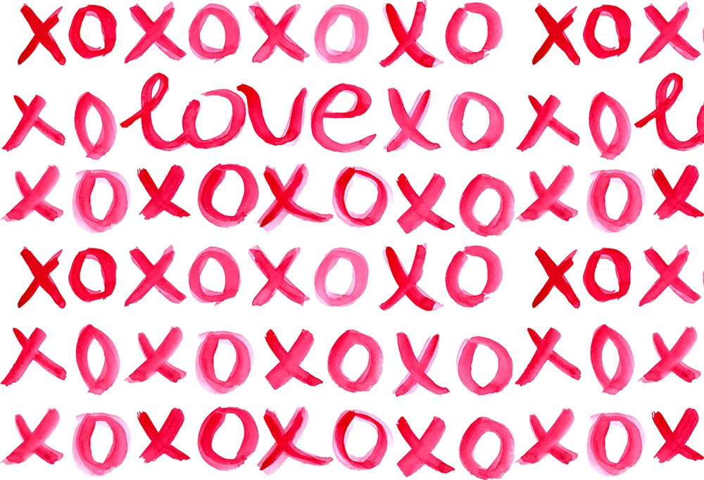 Фон для фотосъемки на День святого Валентина ручная роспись акварель надпись LOVE