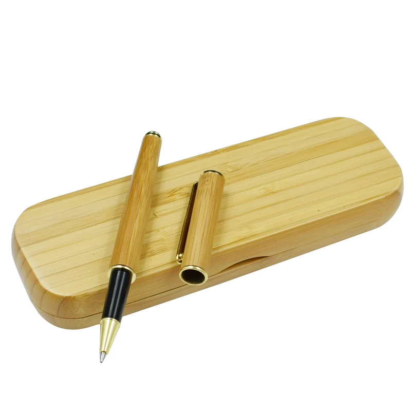 Гелевая ручка с чехлом набор из натурального бамбукового материала роскошная в