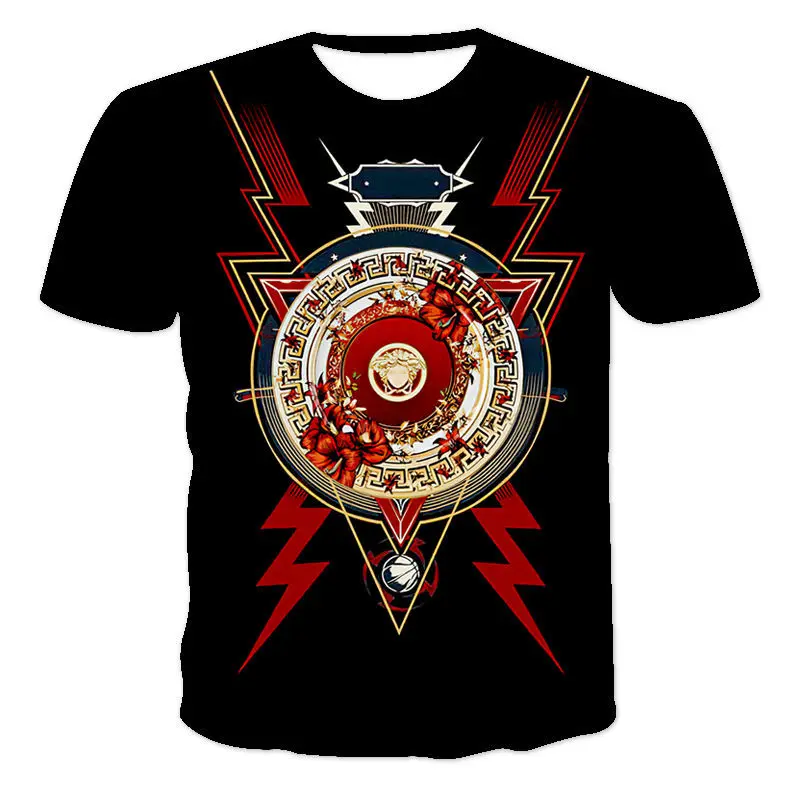 

The Latest Summer 3D Personality Clock Line Mechanical Popular Printing Fashion Casual Short-Sleeved Sports T-Shirt Xxs-6xL