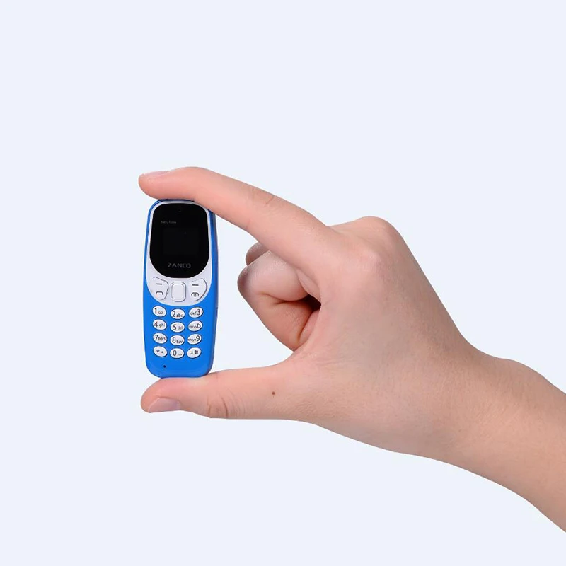Синий Zanco мини 2G BabyFone самая маленькая в мире коллекция Bluetooth 3,0 контакт 500 запись звонков мобильный телефон 320 мАч батарея - Цвет: Синий