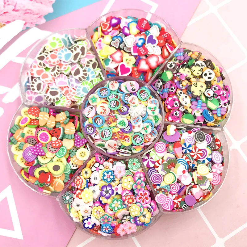 1 коробка мягкая полимерная глина в виде животных цветов фруктов 5 мм | Дом и сад