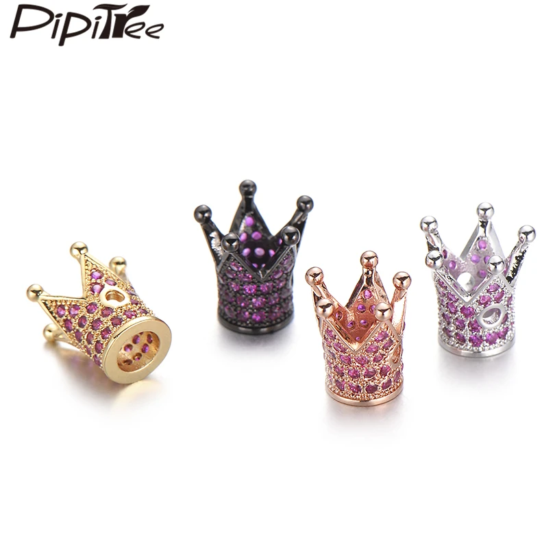 Pipitree трендовые бусины в виде короны розового синего зеленого цвета с кубическим