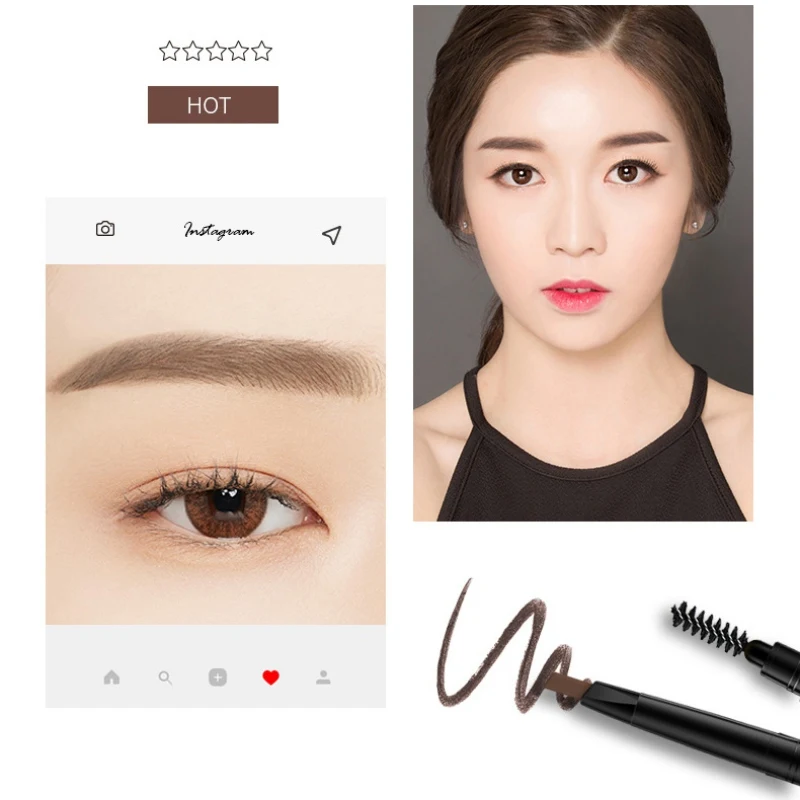 Двухсторонний карандаш для бровей долговечный водонепроницаемый