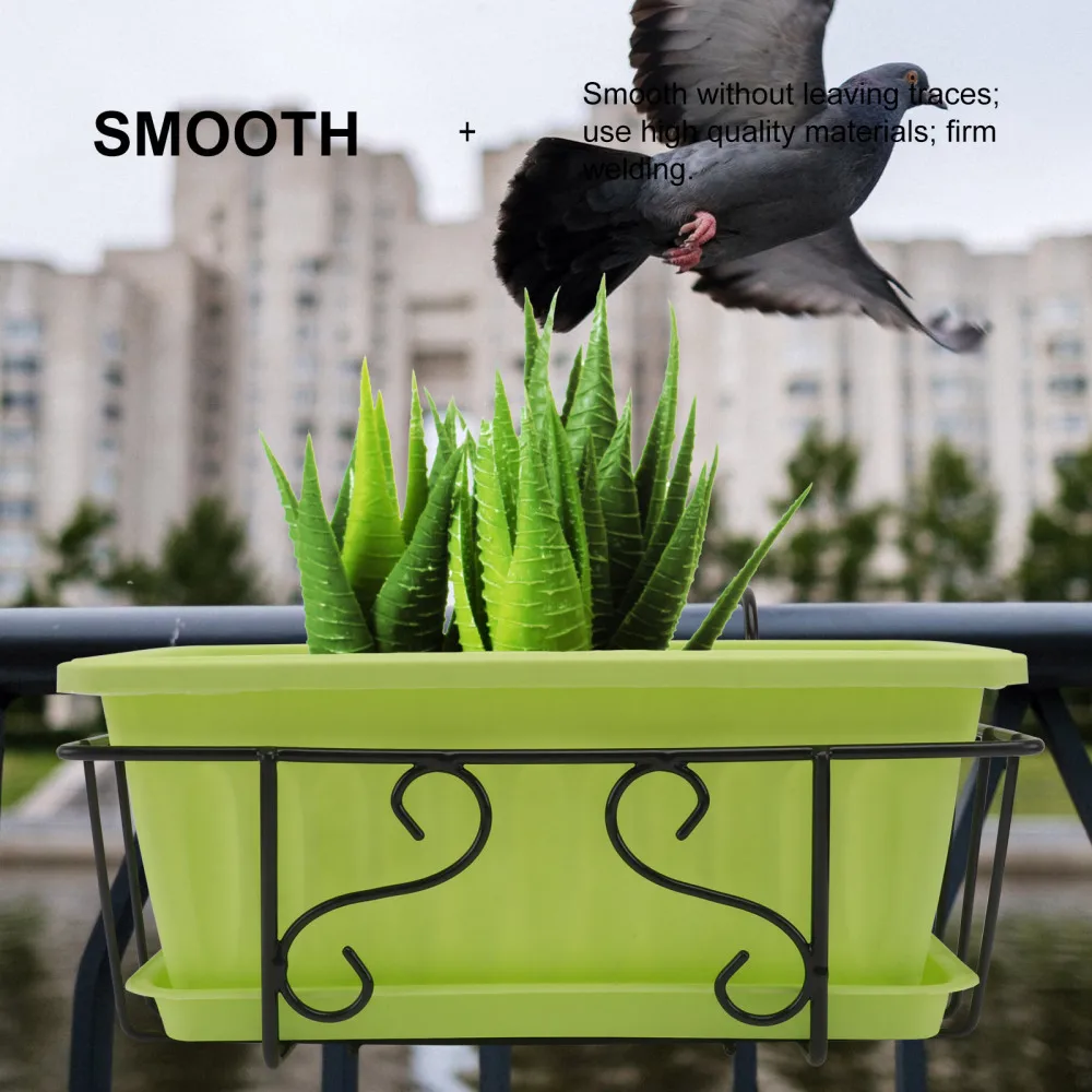 

1 Set Simple Railing Hanging Gardening Pot Multi-purpose Balcony Flower Pot