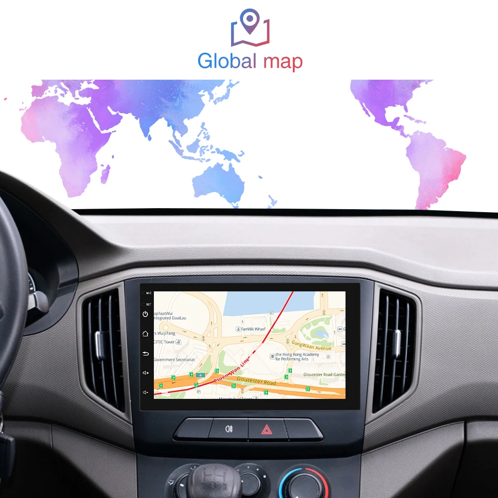 Android 9 1 2Din Прокат Авто Радио стерео Мультимедийный Плеер GPS навигации