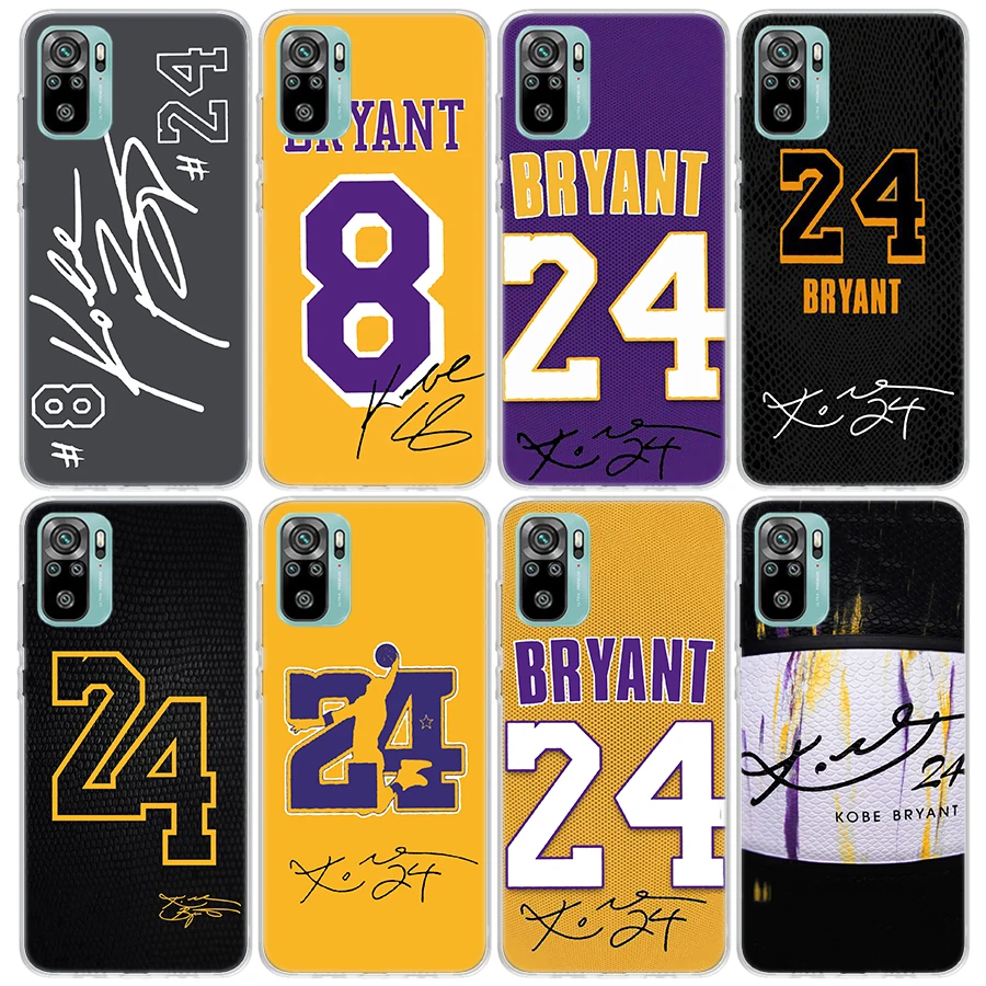 

Kobe Signature Jersey 24&8 Phone Case For Xiaomi Redmi Note 10S 9S 8T 10 9 8 Pro 9T 9A 9C 8A 7A 7 S2 K40 Clear Soft TPU Back Cov