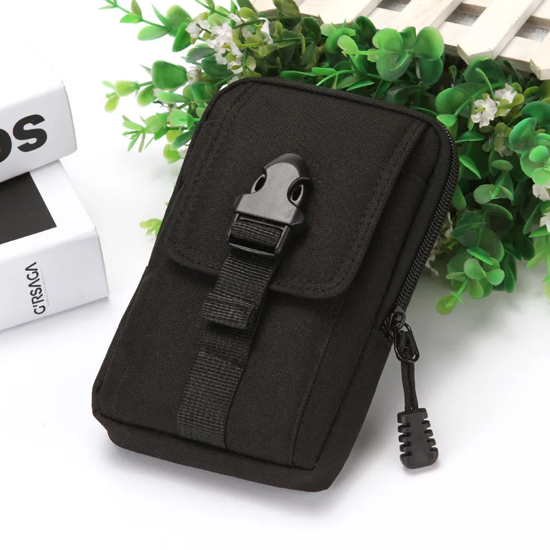 Black 6 Inch Hot Mobile Phone Bag Quality Men's Cigarette Mobile Phone Waist Bag Outdoor Casual High Quality Fanny Pack - Цвет: Black