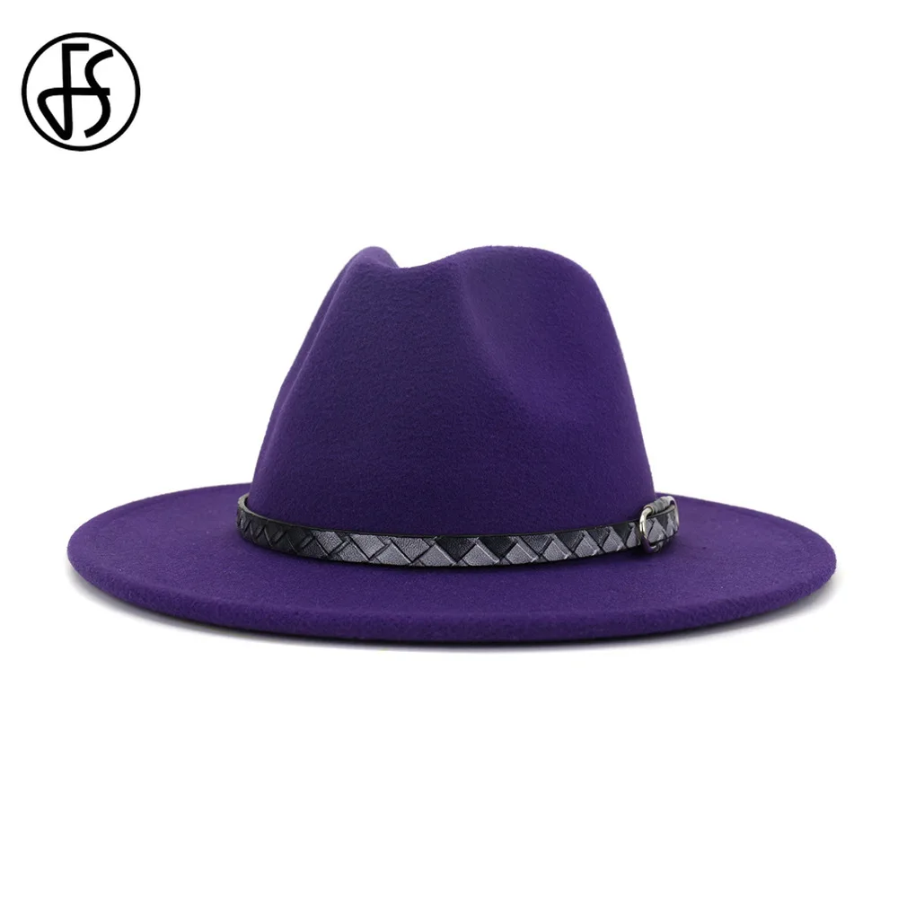 FS лимонно зеленый белый шерсть войлочная фетровая шляпа с широкими полями шапки