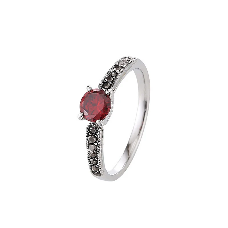 RED Sellsets, модное ювелирное изделие, винтажное свадебное кольцо с красным кубическим цирконием для женщин, влюбленных в жены, день рождения дочери, рождественский подарок - Цвет основного камня: RED