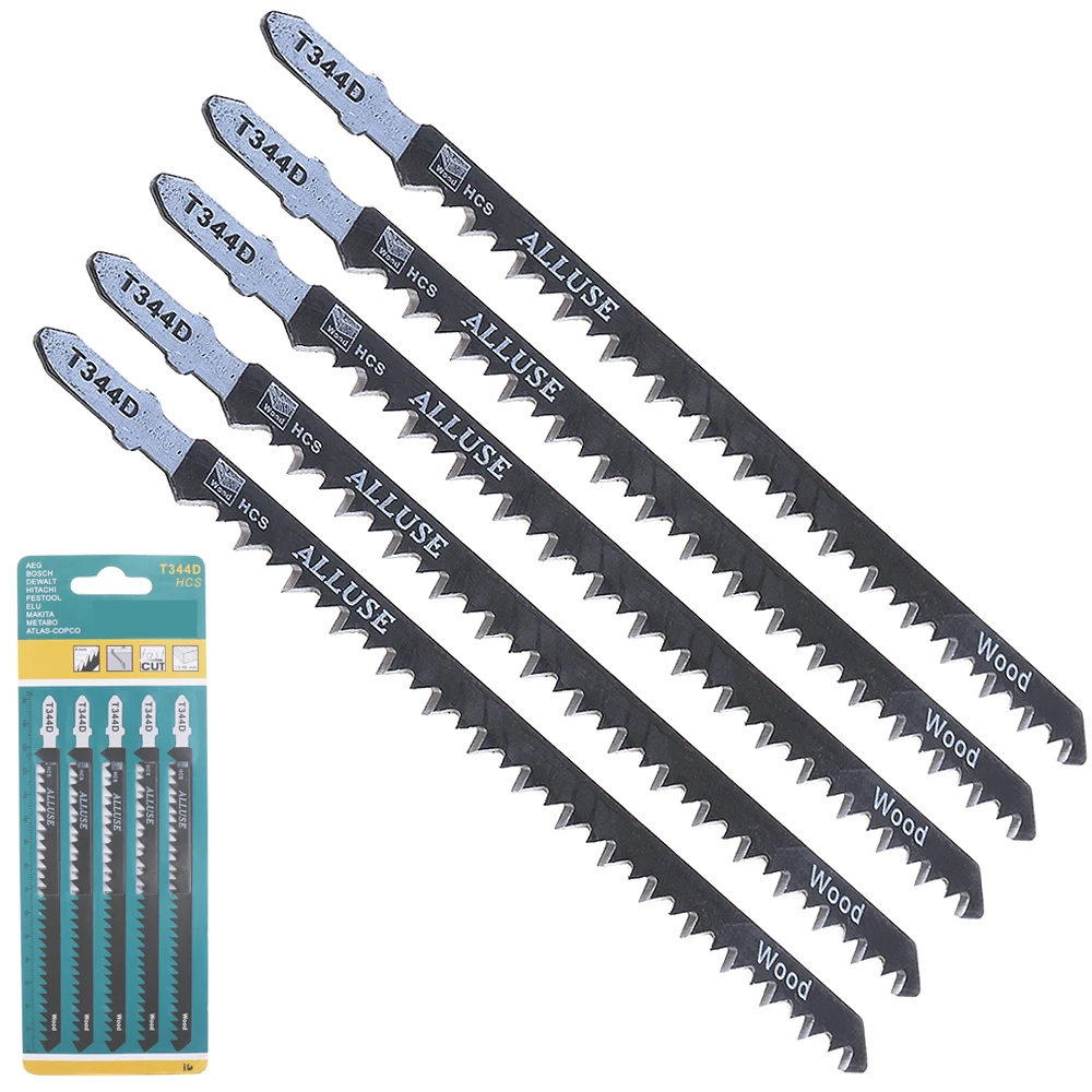 

5pcs/set T344D 150mm High-carbon Steel Reciprocating Saw Blades Straight Cutting Jig Saws for Woodworking / Plastic PVC