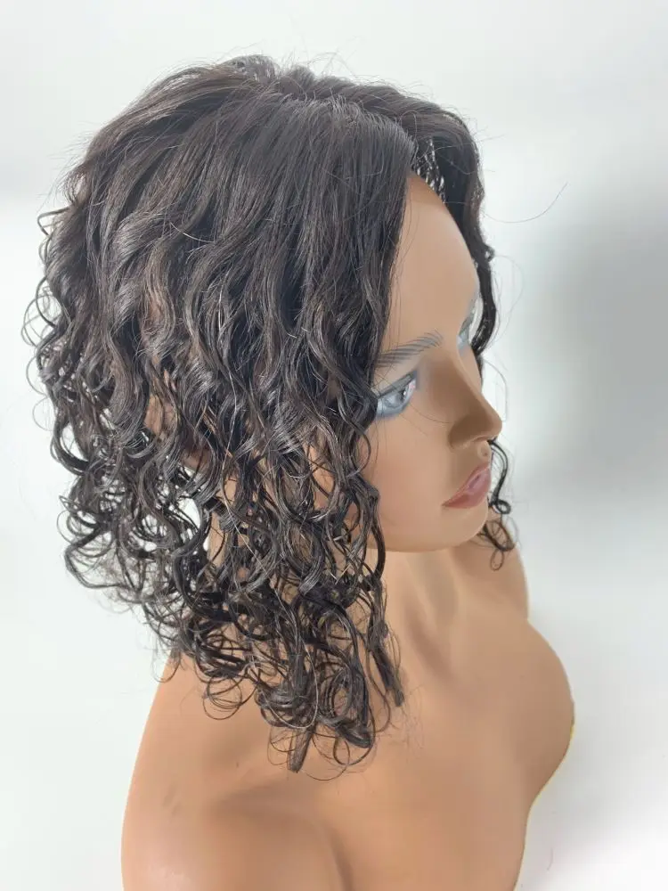 Кружевная волна с моно основой сменная система парик из человеческих волос для