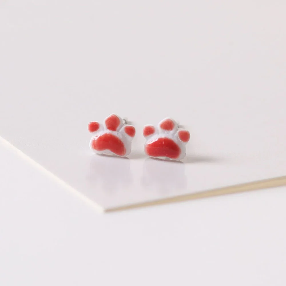 Женские керамические серьги-гвоздики с кошачьими когтями красивые серьги |