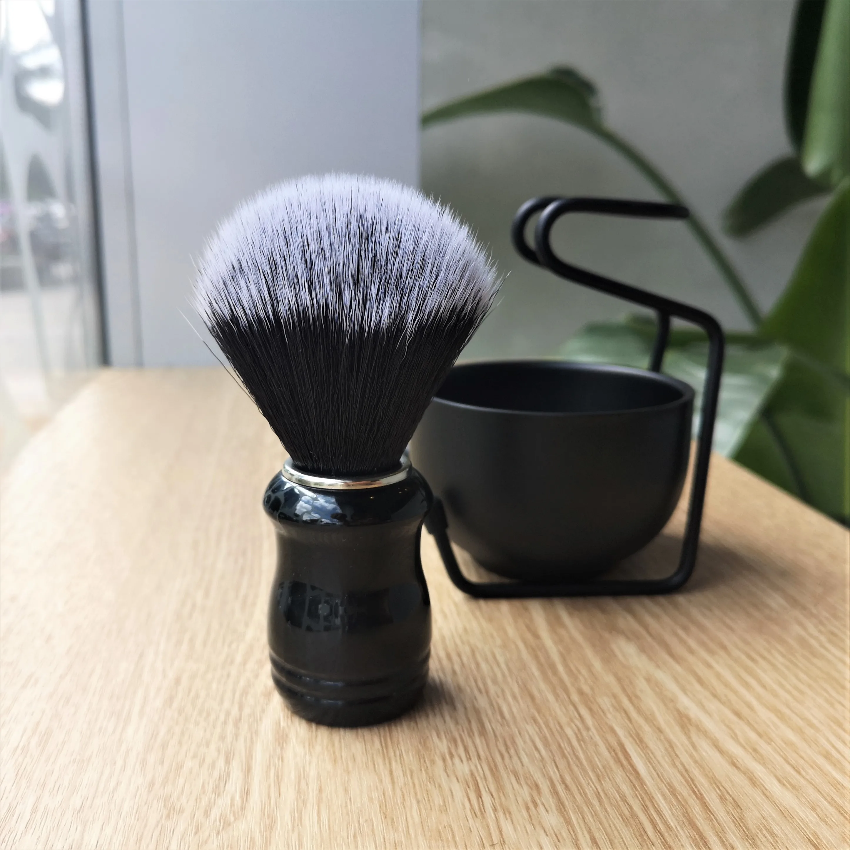 Набор мужских щеток для бритья высокая плотная синтетическая Парикмахерская