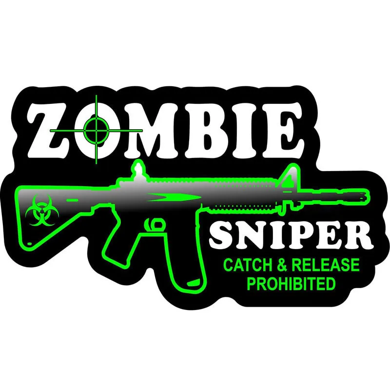 

Cartoon ZOMBIE Sniper Bio Hazard Car Stickers and Decals Bumper Window Laptop Motorcycle Cover Scratches Accessories KK18*10cm