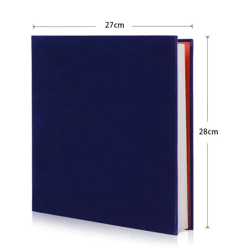 

Photo Album Scrapbook Velvet Cover Thick Pages with Protective Film Save Images Permanently,Best Gift Choice Blue