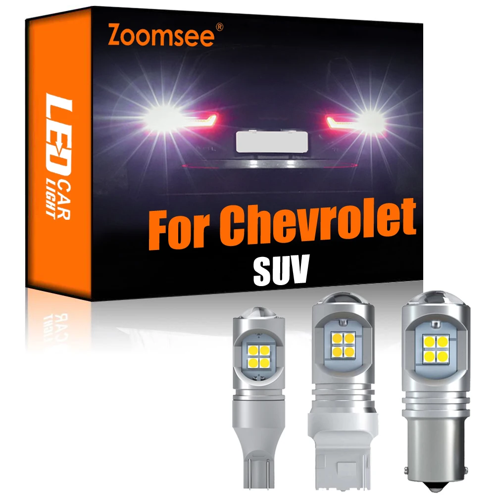 Zoomsee 2Pcs White Reverse LED For Chevrolet Suburban Tahoe Equinox Tracker Trailblazer Canbus Exterior Backup Tail Bulb Light