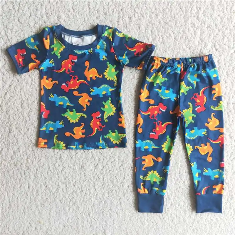 

Toddler kids clothes Children's Outfit fall spring Dinosaur pajamas Suits High Quality Baby Boy Sets Wholesale Boutique Clothing