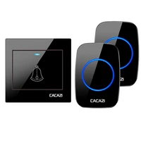 cacazi wireless doorbell waterproof 300m remote smart led light home door ring bell eu us uk plug 36 chime 1 button 1 2 receiver