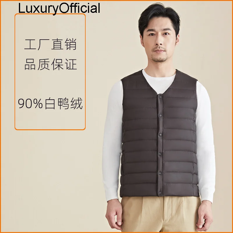 

new men's Down Jacket Vest men's short light men's collarless vest inner liner