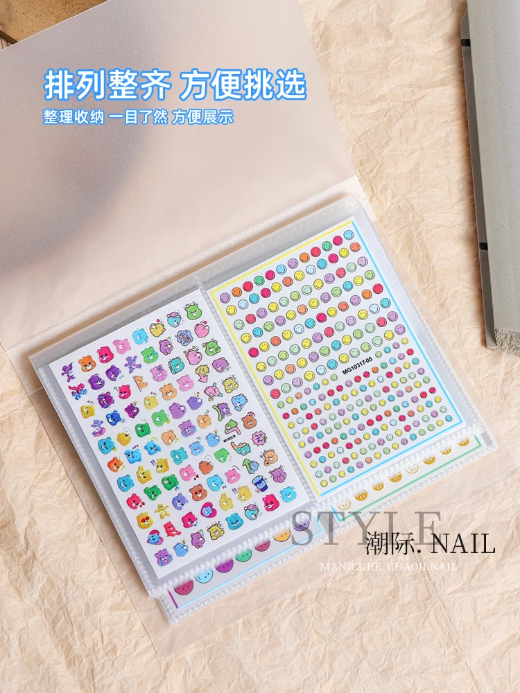 80 листов 3D наклеек для ногтей наклейка коллекционирования альбомов держатель