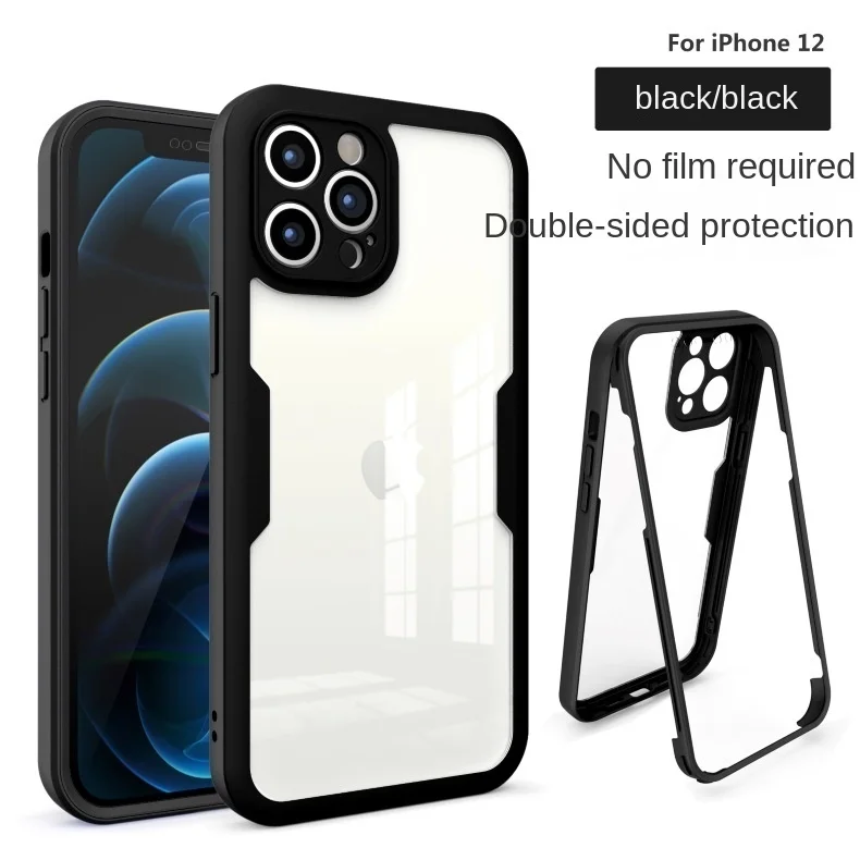 Полноразмерный защитный чехол 360 для телефона IPhone 13 12 Mini 11 Pro Max X XS 6 7 двухсторонний