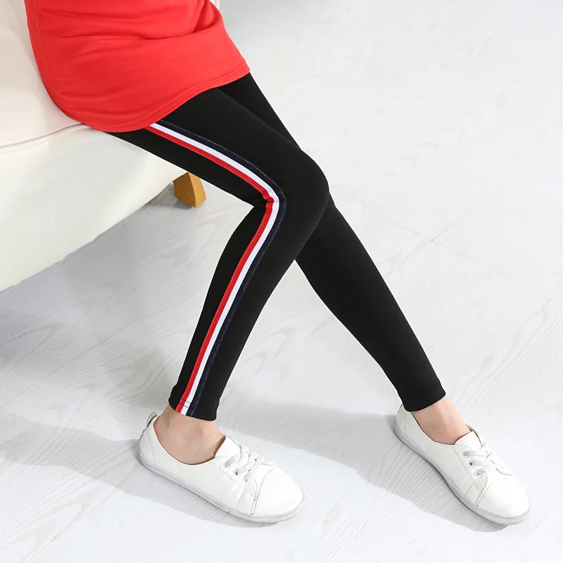 3 8 лет спортивный костюм для девочек с полосками по бокам леггинсы весенне