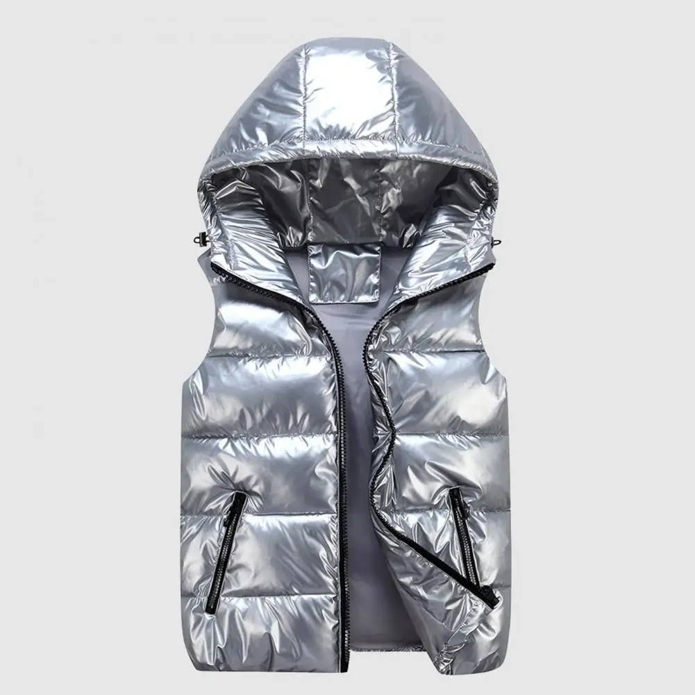 Зимний жилет Женский стеганый с капюшоном ветрозащитный хлопковой подкладкой