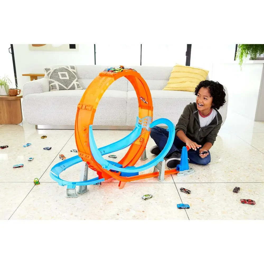 Набор игры Hot Wheels Action Giant Loop GTV14 Игрушечные автомобили Hotwheels Гоночные треки для детей треки для гоночных машин Hot Wheels Premium 23 февраля подарки для мальчиков.