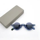 Солнцезащитные очки круглые с заклепками для мужчин и женщин, небольшие винтажные брендовые солнечные аксессуары с леопардовым принтом в стиле S tea mpunk, 2021