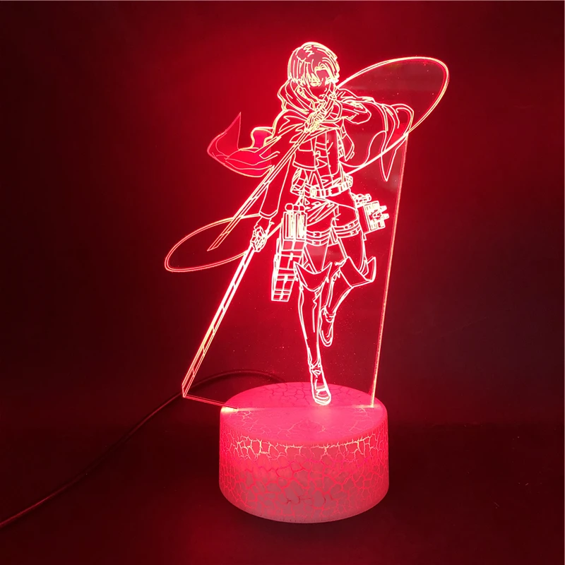 Аниме лампа атака на титанов для Levi Ackerman светодиодный ночсветильник USB