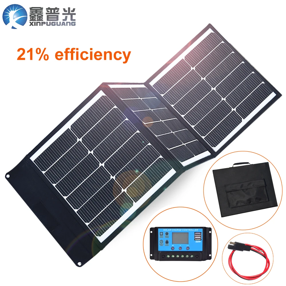 60 Вт Гибкая Складная солнечная панель 18 в зарядное устройство для 12 В батарея