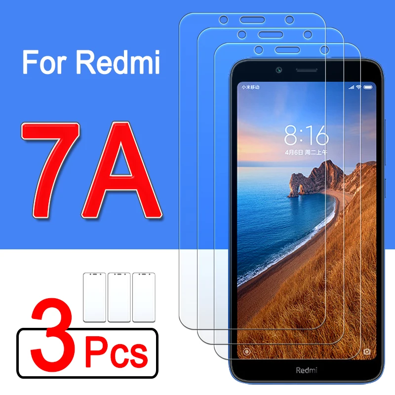 3 pcs For xiaomi redmi 7a Protective glass for radmi 7 a screen protector xiami xiomi red mi a7 tempered glas mia7 film | Мобильные