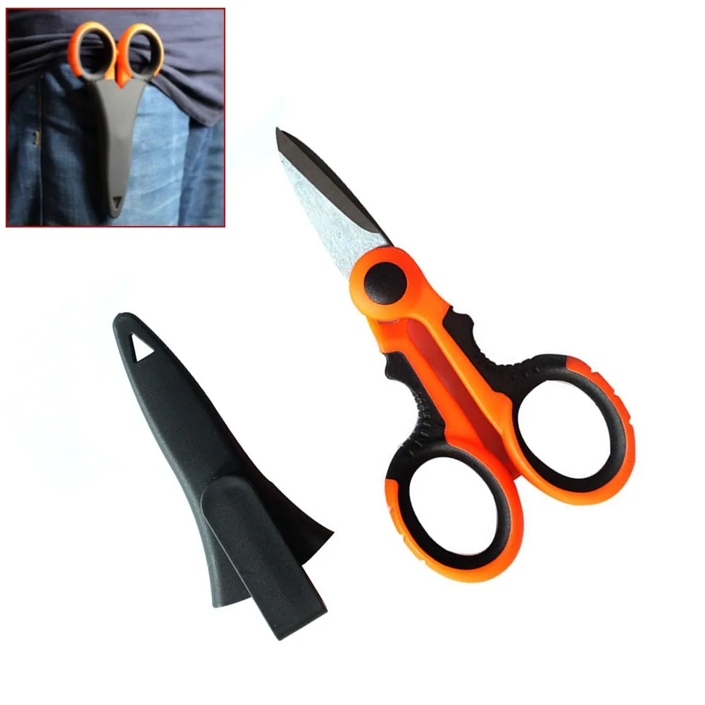 

1pc Non-Slip Fishing Plier Braided Line Cutter Hook Remover Tackle Fish Crimping Cutting Line Scissors Plier Scissor