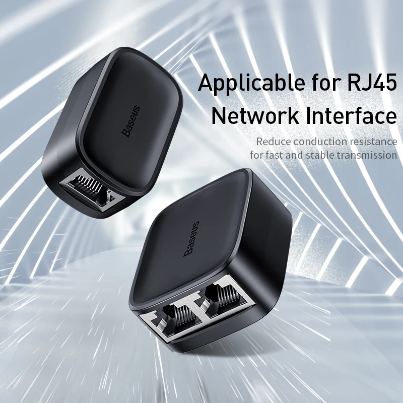 Ethernet-адаптер Baseus RJ45 Сетевой удлинитель кабеля вилка-удлинитель для Ethernet