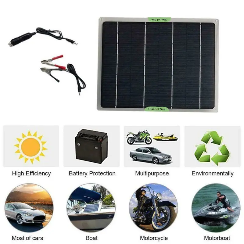 

Single Crystal 10W Solar-Panel Charging Portable IP65 Waterproof Surface Mounting for Car Boat Camping Travel Outdoor