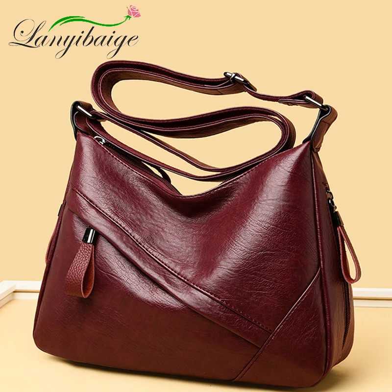 

LANYIBAIGE New Leather Luxury Women Handbags Designer Messenger Bag Small Ladies Shoulder Hand Crossbody Bags For Women 2022