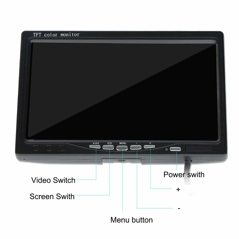 YuanTing 7 ''TFT ЖК-дисплей монитор 800X480 разрешение экран с кронштейном дистанционного управления и 2 AV вход для автомобильной резервной камеры