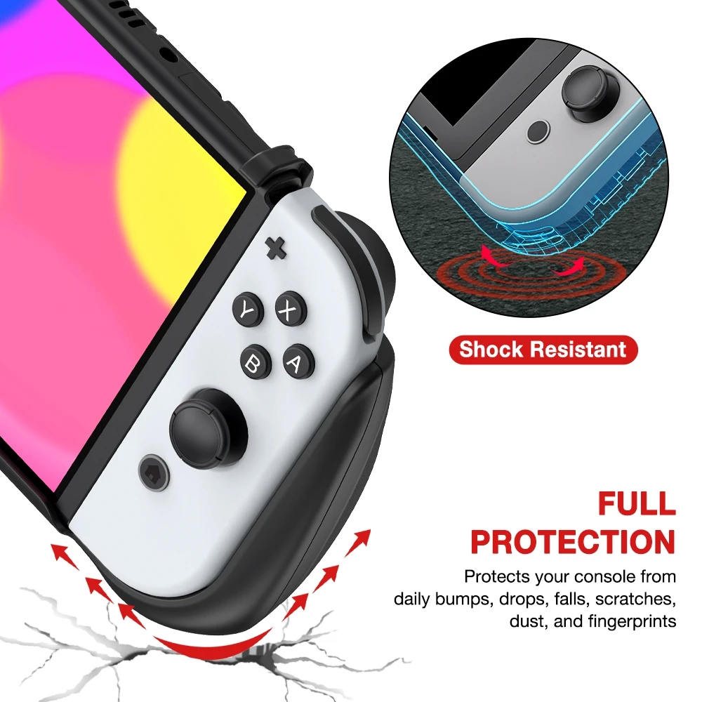Shockproof Protective Hard Case For Nintendo Switch OLED with Game Cards Slots Holder Anti-fall Case For Switch OLED Accessories images - 6