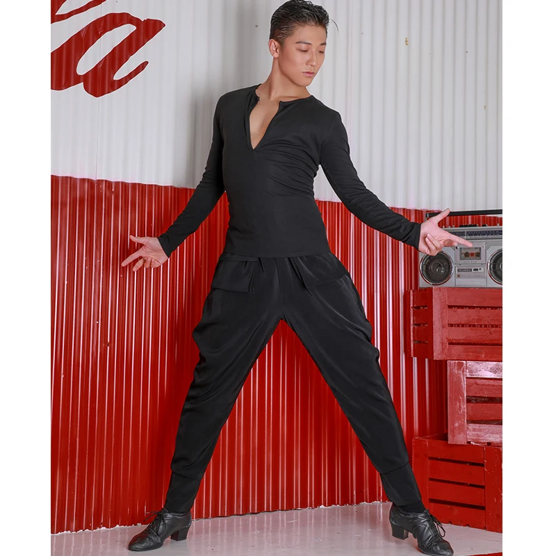 Latin Dance Pants For Men Rumba Practice Clothing Competition Costume Male Tango/Samba/Salsa DQL2414 | Тематическая одежда и