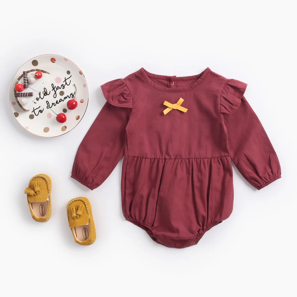 Sanlutoz-monos de algod&oacute;n para ni&ntilde;as peque&ntilde;as, ropa de princesa para ni&ntilde;a, mono de manga larga para beb&eacute;, bonito lazo-2