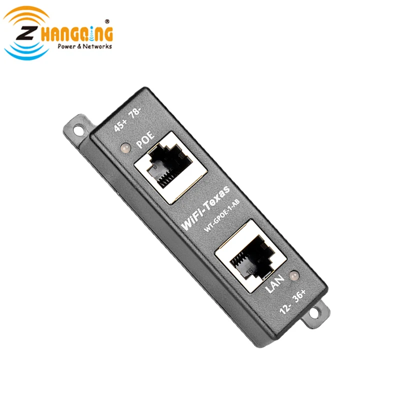 Gigabit Passive  Single port 802.3at or PoE+ 30W Wall Mount with Dual DC inputs, Dual LED, Power and Data Shared on All 4 Pairs