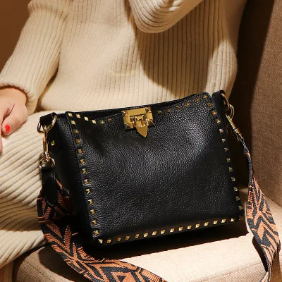 Женская сумка Новинка Осень зима 2019 широкополосная мягкая кожаная через плечо