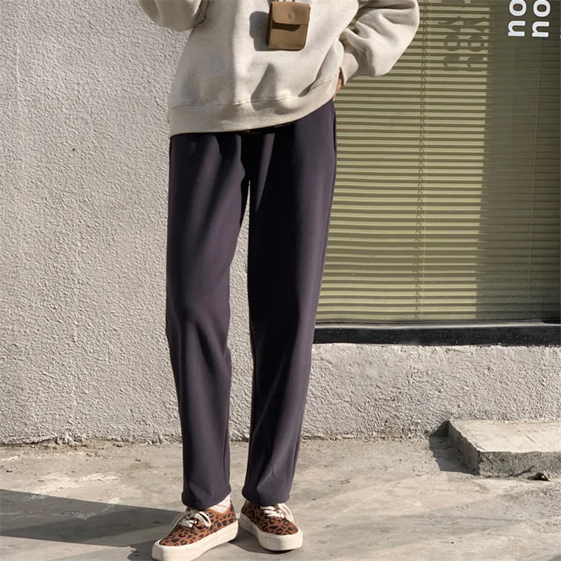 

HziriP OL Minimalist Elastic High Waist Thick Plus Velvet Harem Pants Women New Autumn Winter Casual Pants Straight Trousers