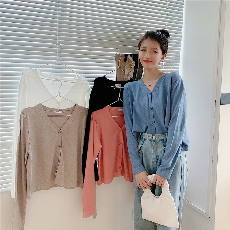 Женский солнцезащитный вязаный кардиган большого размера BM пальто для пышных