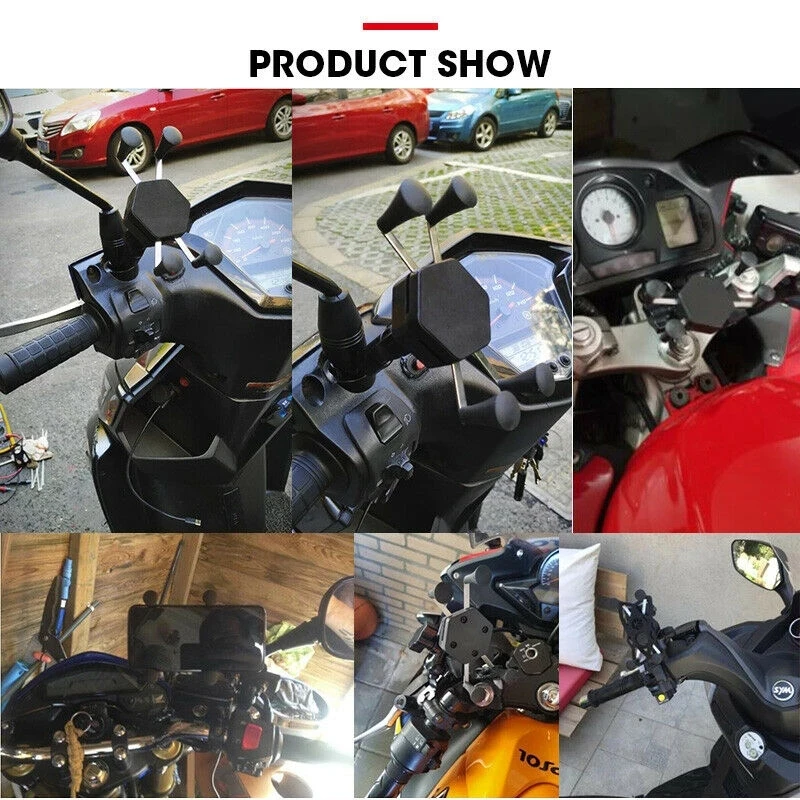 universal motorcycle bike cell phone mount holder wusb charger rearview mirror smartphone holder ball mount for ram accessories free global shipping