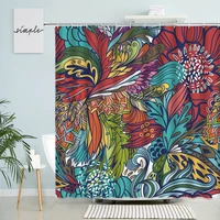 bohemian feather floral shower curtain perris mandala exotic colorful pattern bathroom wall decor with hook waterproof screen