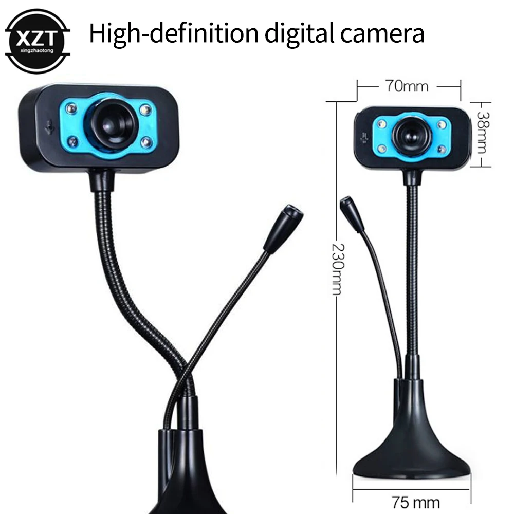 Веб-камера HD USB веб-камера с шумоподавлением микрофоном и поворотом на 360 градусов