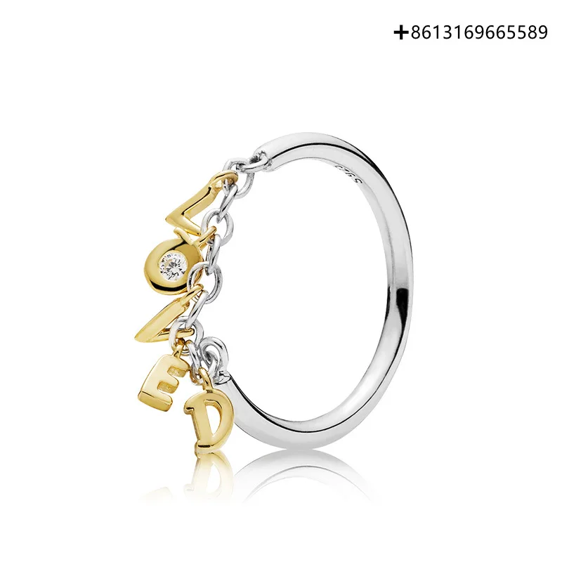 Оригинальная Реплика серебра 100% дюйма кольцо с надписью Love Honey Language 1:1 Прямая