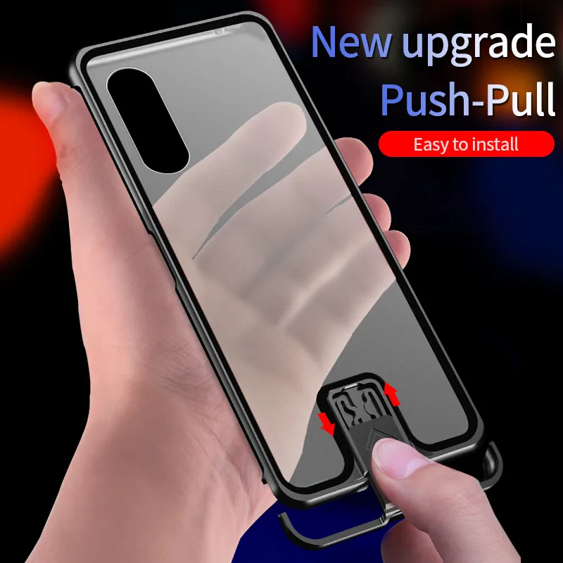 shockproof frameless metal armor phone case for sony xperia 5 ii case push pull matte pc cover funda for sony xperia 1 5 ii case free global shipping